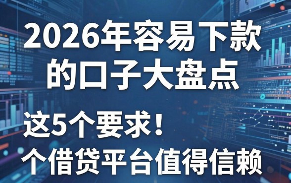 2026年容易下款的口子大盘点,这5个借贷平台值得信赖!