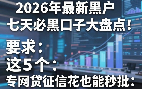 2026年最新黑户七天必下黑口子大盘点!这5个网贷征信花也能秒批