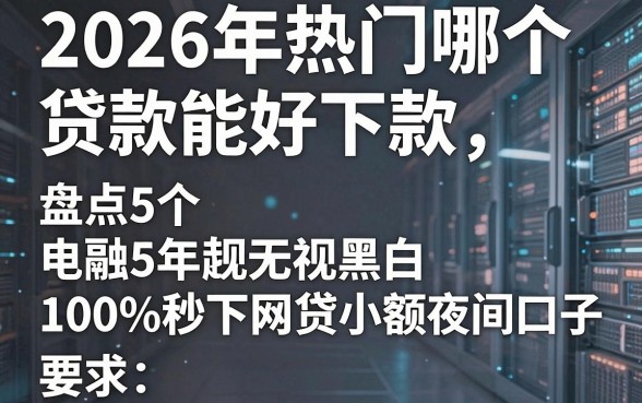 2026年热门哪个贷款能好下款,盘点5个无视黑白100%秒下网贷小额夜间口子