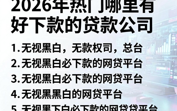2026年热门哪里有好下款的贷款公司,罗列5个无视黑白必下款的网贷平台