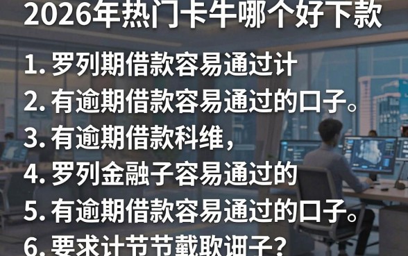 2026年热门卡牛哪个好下款，罗列5个有逾期借款容易通过的口子