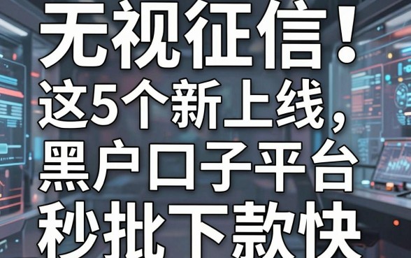 无视征信！这5个新上线黑户口子平台秒批下款快