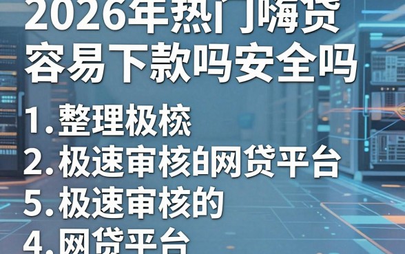 2026年热门嗨贷容易下款吗安全吗,整理5个极速审核的网贷平台
