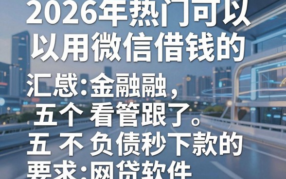 2026年热门可以用微信借钱的,汇总五个不看负债秒下款的网贷软件