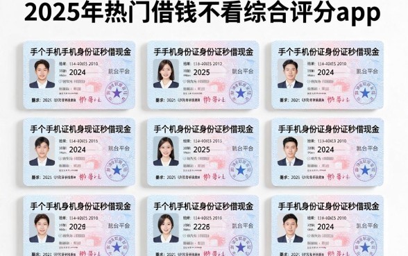 2025年热门借钱不看综合评分app，梳理5个手机身份证秒借现金的平台
