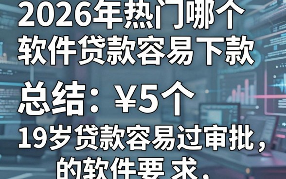 2026年热门哪个软件贷款容易下款,总结5个19岁贷款容易过审批的软件