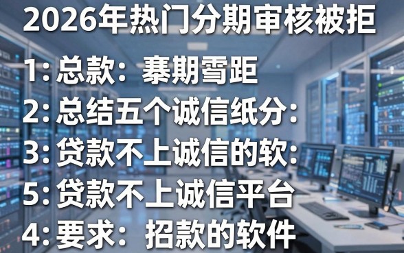 2026年热门分期审核被拒,总结五个贷款不上诚信平台的软件
