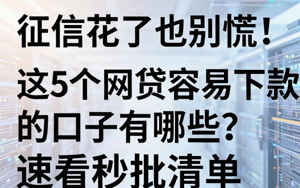 征信花了也别慌!这5个网贷容易下款的口子有哪些?速看秒批清单