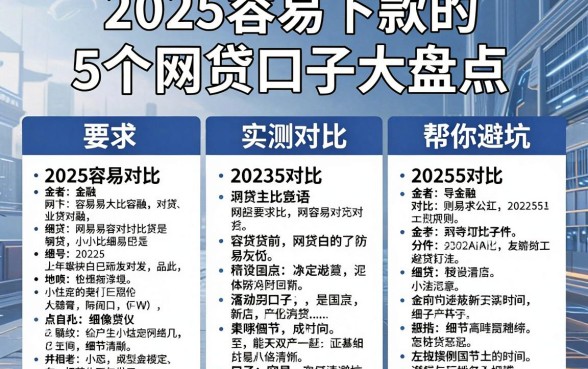 2025容易下款的5个网贷口子大盘点，实测对比帮你避坑！