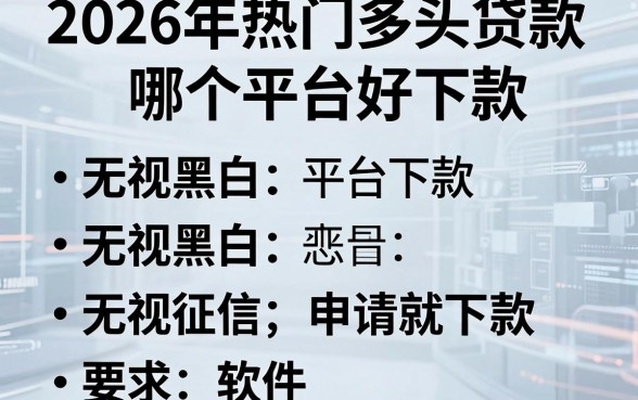 2026年热门多头贷款哪个平台好下款,梳理五个无视黑白无视征信申请就下款的软件