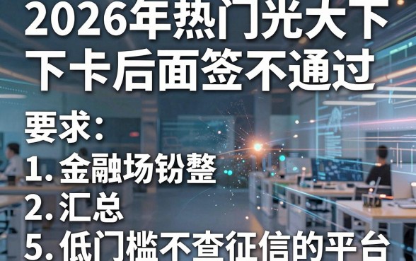2026年热门光大下卡后面签不通过,汇总5个低门槛不查征信的平台
