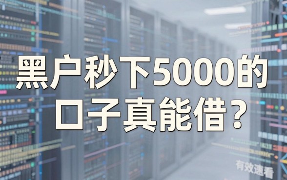 黑户秒下5000的口子真能借?这几家实测有效速看