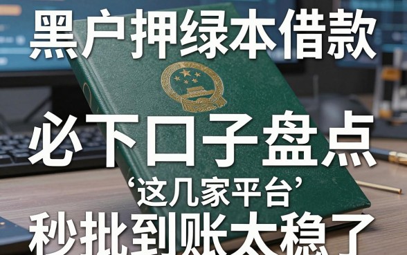 黑户押绿本借款必下口子盘点,这几家平台秒批到账太稳了!