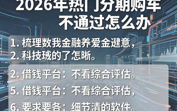 2026年热门分期购车不通过怎么办，梳理五个借钱平台不看综合评估的软件