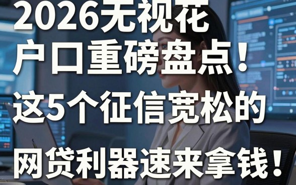 2026无视花户口子重磅盘点！这5个征信宽松的网贷利器速来拿钱！