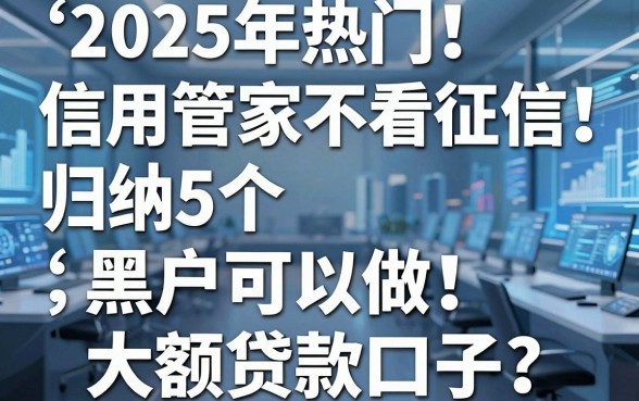 2025年热门信用管家不看征信,归纳5个黑户可以做大额贷款口子