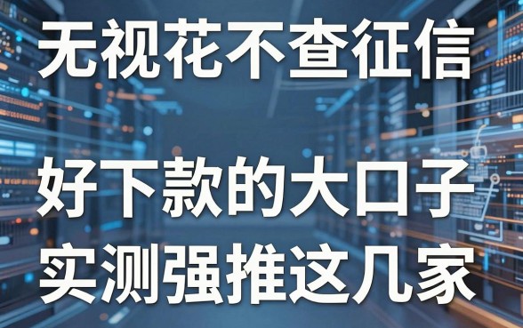 无视花户不查征信,好下款的大口子实测强推这几家!
