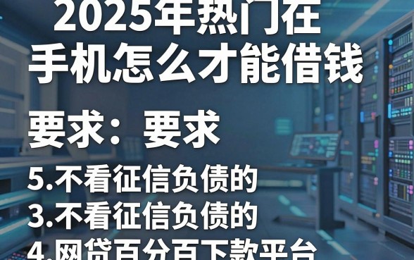 2025年热门在手机怎么才能借钱，整理5个不看征信负债的网贷百分百下款平台