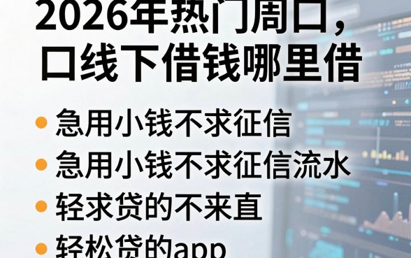 2026年热门周口线下借钱哪里借,罗列五个急用小钱不求征信流水轻松贷的app
