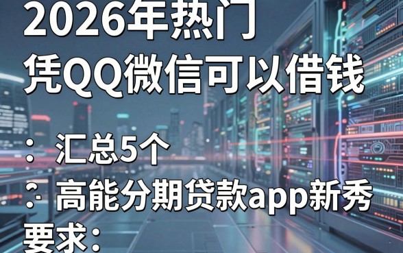 2026年热门凭QQ微信可以借钱，汇总5个高能分期贷款app新秀