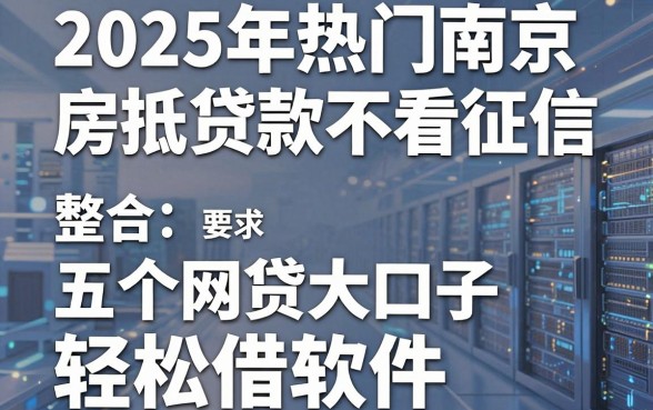 2025年热门南京房抵贷款不看征信,整合五个网贷大口子轻松借软件