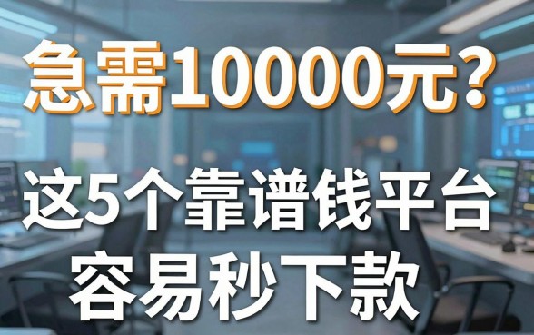 急需10000元?这5个靠谱借钱平台容易秒下款!