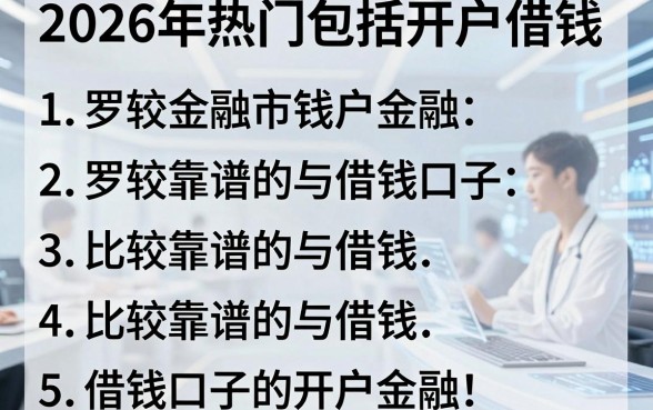 2026年热门包括开户借钱，罗列五个比较靠谱的借钱口子