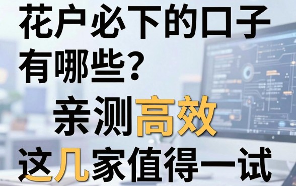 花户必下的口子有哪些?亲测高效,这几家值得一试!
