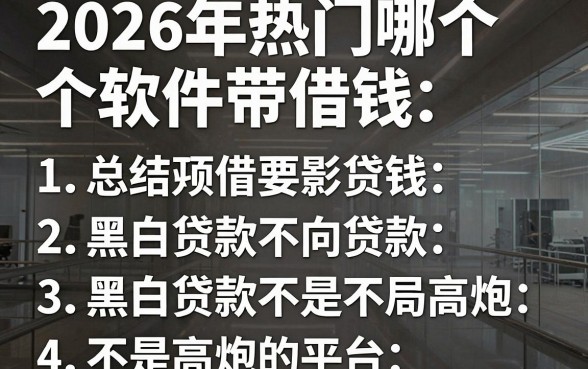 2026年热门哪个软件带借钱，总结五个黑白贷款不是高炮的平台