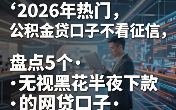 2026年热门公积金贷口子不看征信,盘点5个无视黑花半夜下款的网贷口子