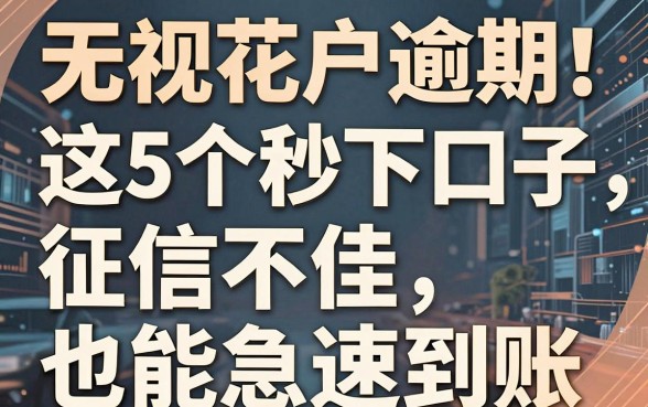 无视花户逾期！这5个秒下口子，征信不佳也能急速到账