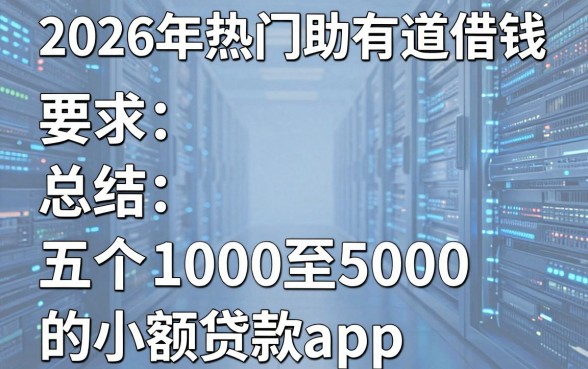 2026年热门助有道借钱，总结五个1000至5000的小额贷款app