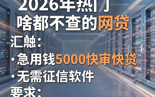 2026年热门啥都不查的网贷，汇总五个急用钱5000快审快贷无需征信软件