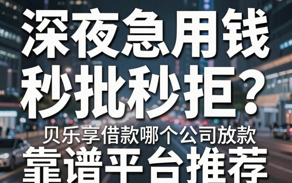 深夜急用钱秒批秒拒?贝乐享借款哪个公司放款,背后资方大揭秘与靠谱平台推荐