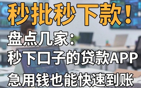 秒批秒下款！盘点几家秒下口子的贷款APP，急用钱也能快速到账
