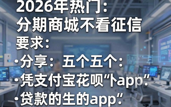 2026年热门分期商城不看征信,分享五个凭支付宝花呗贷款的app