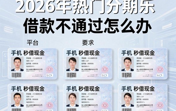 2026年热门分期乐借款不通过怎么办,汇总五个手机身份证秒借现金的平台
