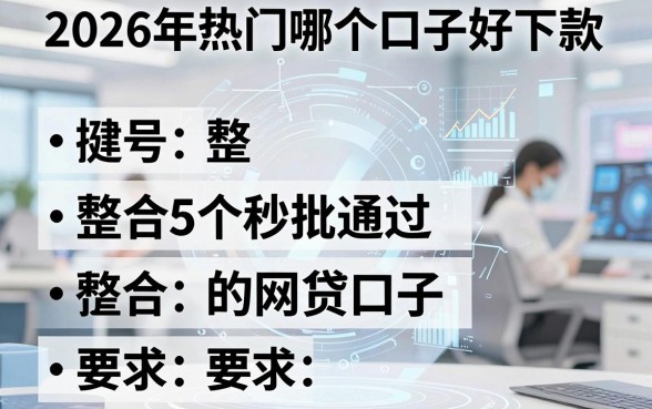 2026年热门哪个口子好下款，整合5个秒批通过的网贷口子