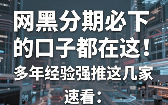 网黑分期必下的口子都在这！多年经验强推这几家，速看！