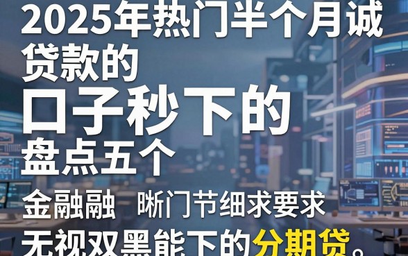 2025年热门半个月贷款的口子秒下的，盘点五个无视双黑能下的分期贷