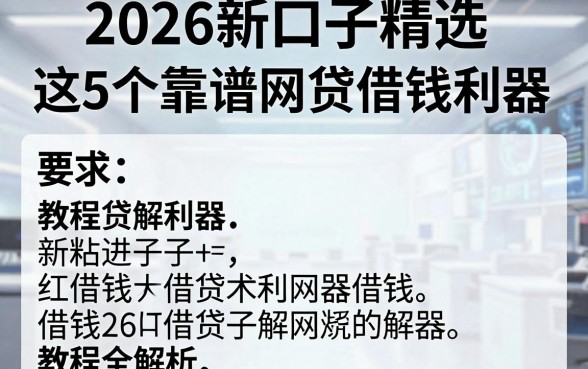 2026新口子精选:这5个靠谱网贷借钱利器,教程全解析!