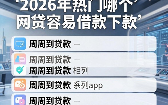 2026年热门哪个网贷容易借款下款,罗列五个周周到贷款相同系列的app