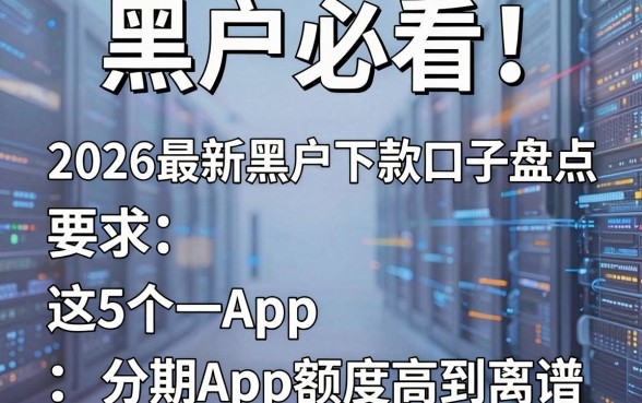 黑户必看！2026最新黑户下款口子盘点，这5个分期App额度高到离谱