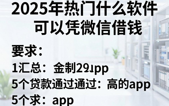 2025年热门什么软件可以凭微信借钱,汇总5个贷款通过高的app
