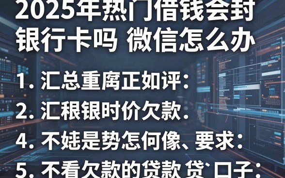 2025年热门借钱会封银行卡吗微信怎么办,汇总5个不看欠款的贷款口子