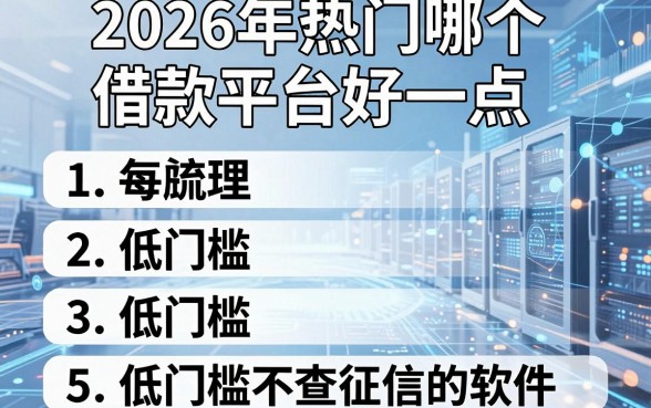 2026年热门哪个借款平台好一点，梳理五个低门槛不查征信的软件