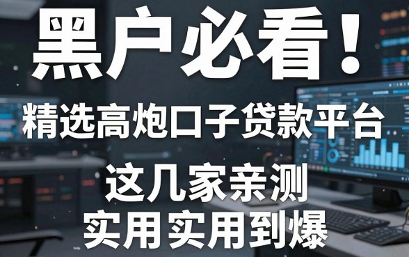 黑户必看！精选高炮口子贷款平台，这几家亲测实用到爆！