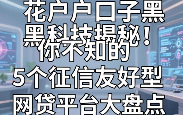 花户户口子黑科技揭秘！你不知道的5个征信友好型网贷平台大盘点