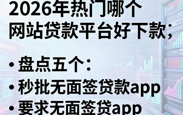2026年热门哪个网站贷款平台好下款,盘点五个秒批无面签贷款app