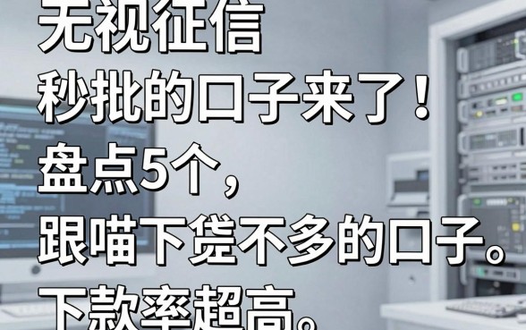 无视征信秒批的口子来了!盘点5个跟喵下贷差不多的口子,下款率超高